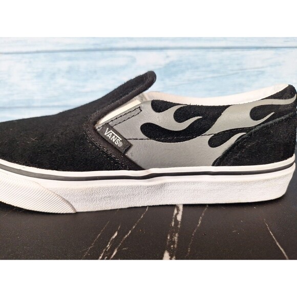 Vans Classic Slip On Black Grey Flame Skate Shoes Size 6 main image 12